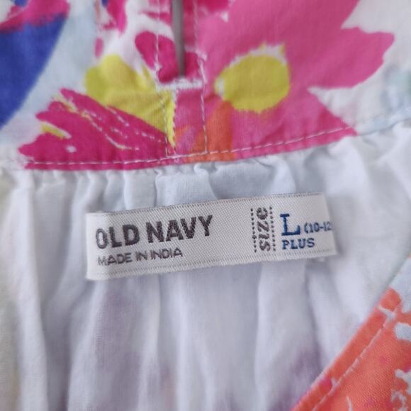 Old Navy Floral Sundress Girls Large Plus 10-12, Sleeveless, Cotton Dress - Picture 4 of 5